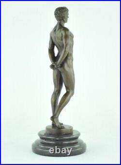 Statue Athlete Sexy Art Deco Style Art Nouveau Style Bronze Signed Sculpture