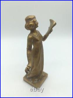 Statue, Bronze Sculpture Woman Signed H. Poirier Art Deco