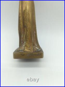 Statue, Bronze Sculpture Woman Signed H. Poirier Art Deco