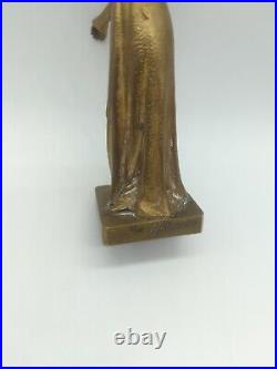 Statue, Bronze Sculpture Woman Signed H. Poirier Art Deco