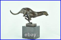 Statue Cheetah Wildlife Art Deco Style Art Nouveau Style Bronze Signed Sculpture