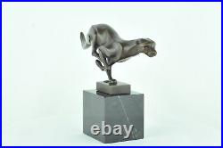 Statue Cheetah Wildlife Art Deco Style Art Nouveau Style Bronze Signed Sculpture