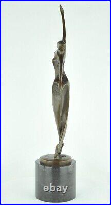 Statue Dancer Acrobat Modern Style Art Deco Style Bronze Signed Sculpture