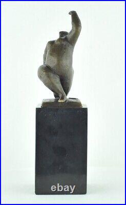 Statue Dancer Acrobat Modern Style Art Deco Style Bronze Signed Sculpture