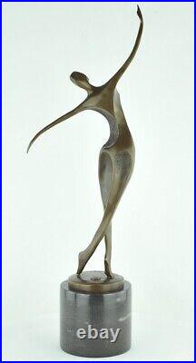 Statue Dancer Acrobat Modern Style Art Deco Style Bronze Signed Sculpture