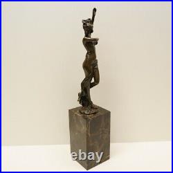 Statue Dancer Sexy Pin-up Art Deco Style Art Nouveau Style Bronze Signed Sculptu