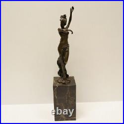 Statue Dancer Sexy Pin-up Art Deco Style Art Nouveau Style Bronze Signed Sculptu