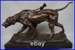 Statue Dog Wildlife Art Deco Style Art Nouveau Style Bronze Signed Sculpture