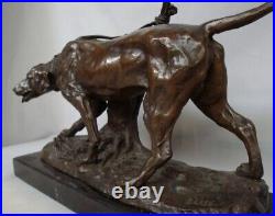 Statue Dog Wildlife Art Deco Style Art Nouveau Style Bronze Signed Sculpture