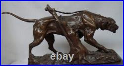 Statue Dog Wildlife Art Deco Style Art Nouveau Style Bronze Signed Sculpture