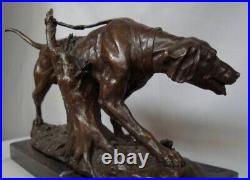 Statue Dog Wildlife Art Deco Style Art Nouveau Style Bronze Signed Sculpture