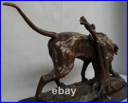 Statue Dog Wildlife Art Deco Style Art Nouveau Style Bronze Signed Sculpture