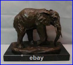 Statue Elephant Wildlife Art Deco Style Art Nouveau Style Bronze Signed Sculptur