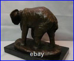 Statue Elephant Wildlife Art Deco Style Art Nouveau Style Bronze Signed Sculptur