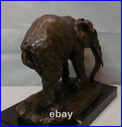 Statue Elephant Wildlife Art Deco Style Art Nouveau Style Bronze Signed Sculptur