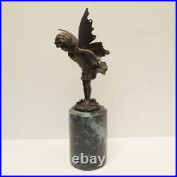 Statue Elf Art Deco Style Art Nouveau Style Bronze Signed Sculpture