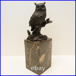 Statue Owl Owl Bird Wildlife Art Deco Style Art Nouveau Style Bronze Signed Scul