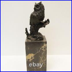 Statue Owl Owl Bird Wildlife Art Deco Style Art Nouveau Style Bronze Signed Scul