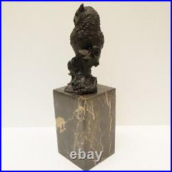 Statue Owl Owl Bird Wildlife Art Deco Style Art Nouveau Style Bronze Signed Scul