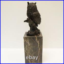 Statue Owl Owl Bird Wildlife Art Deco Style Art Nouveau Style Bronze Signed Scul