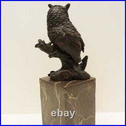 Statue Owl Owl Bird Wildlife Art Deco Style Art Nouveau Style Bronze Signed Scul