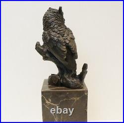 Statue Owl Owl Bird Wildlife Art Deco Style Art Nouveau Style Bronze Signed Scul