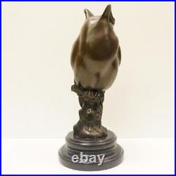 Statue Owl Owl Bird Wildlife Art Deco Style Art Nouveau Style Bronze Signed Scul