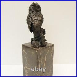 Statue Owl Owl Bird Wildlife Art Deco Style Art Nouveau Style Bronze Signed Scul