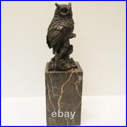 Statue Owl Owl Bird Wildlife Art Deco Style Art Nouveau Style Bronze Signed Scul