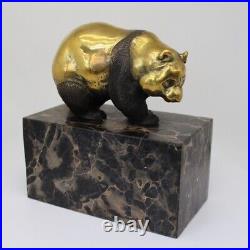 Statue Panda Wildlife Art Deco Style Art Nouveau Style Bronze Signed Sculpture