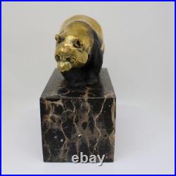 Statue Panda Wildlife Art Deco Style Art Nouveau Style Bronze Signed Sculpture