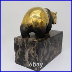 Statue Panda Wildlife Art Deco Style Art Nouveau Style Bronze Signed Sculpture