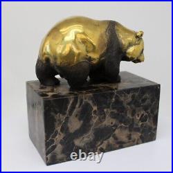 Statue Panda Wildlife Art Deco Style Art Nouveau Style Bronze Signed Sculpture