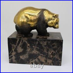 Statue Panda Wildlife Art Deco Style Art Nouveau Style Bronze Signed Sculpture