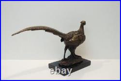 Statue Pheasant Bird Wildlife Art Deco Style Art Nouveau Style Bronze Sculpture