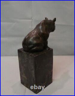 Statue Rhinoceros Wildlife Art Deco Style Art Nouveau Style Bronze Signed Sculpt