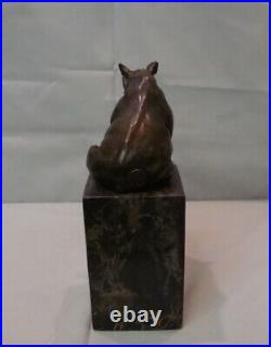 Statue Rhinoceros Wildlife Art Deco Style Art Nouveau Style Bronze Signed Sculpt