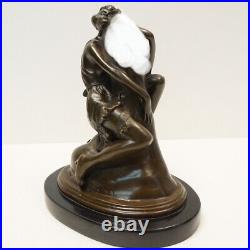 Statue Sexy Art Deco Style Art Nouveau Style Bronze Signed Sculpture