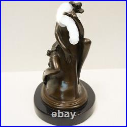 Statue Sexy Art Deco Style Art Nouveau Style Bronze Signed Sculpture