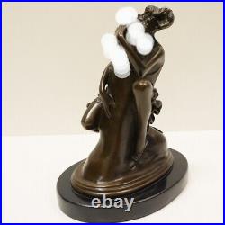 Statue Sexy Art Deco Style Art Nouveau Style Bronze Signed Sculpture