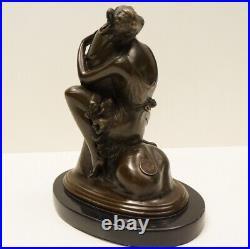 Statue Sexy Art Deco Style Art Nouveau Style Bronze Signed Sculpture