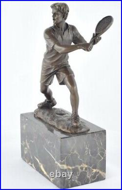 Statue Tennis Art Deco Style Art Nouveau Style Bronze Signed Sculpture