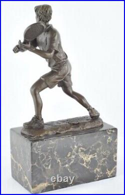 Statue Tennis Art Deco Style Art Nouveau Style Bronze Signed Sculpture