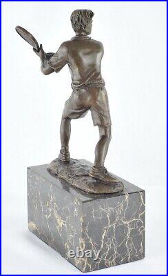 Statue Tennis Art Deco Style Art Nouveau Style Bronze Signed Sculpture