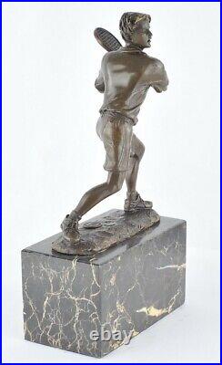 Statue Tennis Art Deco Style Art Nouveau Style Bronze Signed Sculpture