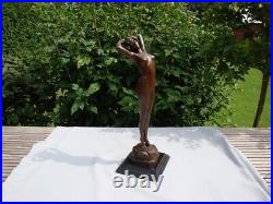 Statue The Awakening Sexy Naked Art Deco Style Art Nouveau Style Bronze Signed S