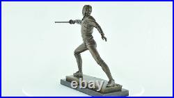 Statue fencing Art Deco Style Art Nouveau Style Bronze Signed Sculpture