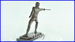 Statue fencing Art Deco Style Art Nouveau Style Bronze Signed Sculpture