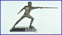 Statue fencing Art Deco Style Art Nouveau Style Bronze Signed Sculpture