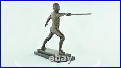 Statue fencing Art Deco Style Art Nouveau Style Bronze Signed Sculpture